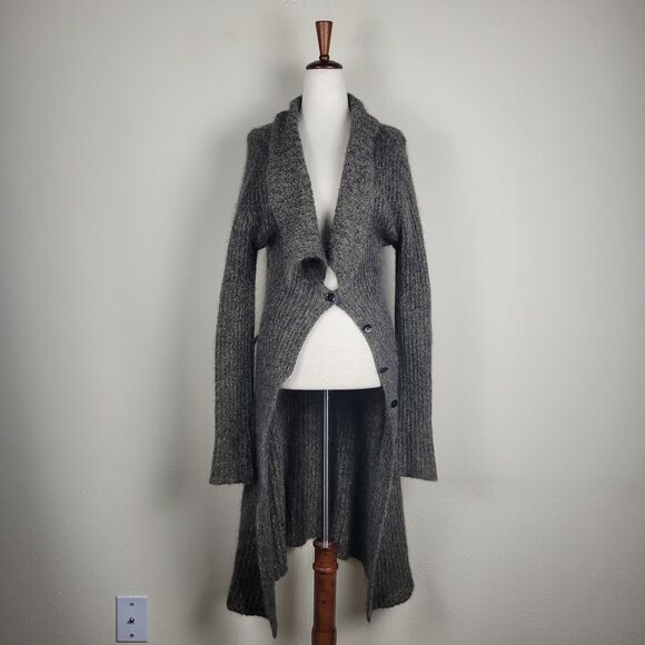 bebe Sweaters - Bebe Sweater Womens Small Gold Metallic Mohair Wool Blend Long Cardigan Witchy